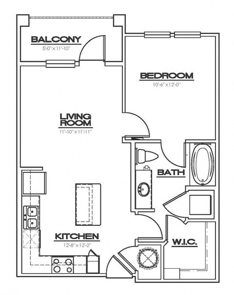 a floor plan of a bedroom apartment with a bathroom and a closet